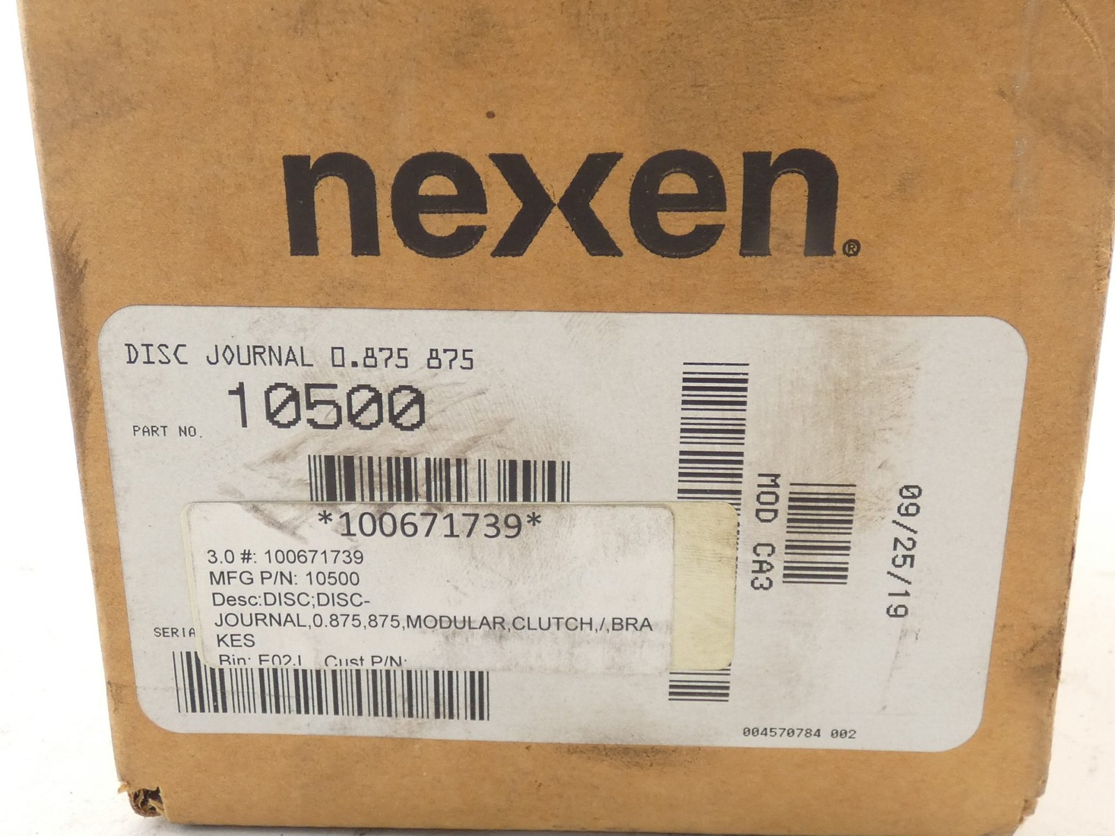 Nexen 10500 Disc Journal 7/8″ Bore 0.875″ Modular Clutch Brake – NEW Surplus!