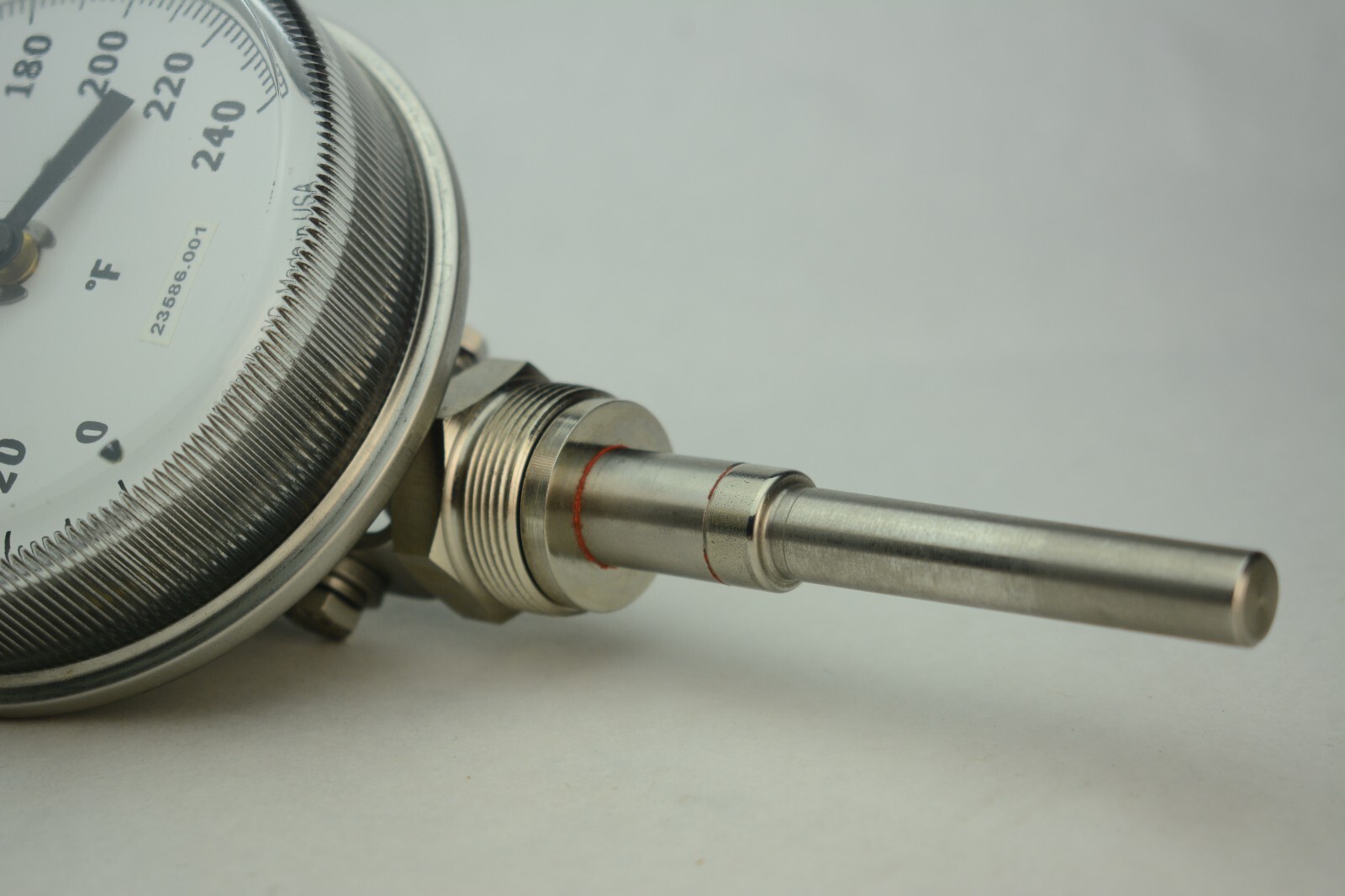 Palmer Industrial Temperature Gauge Liquid filled 0-240F Glass Face