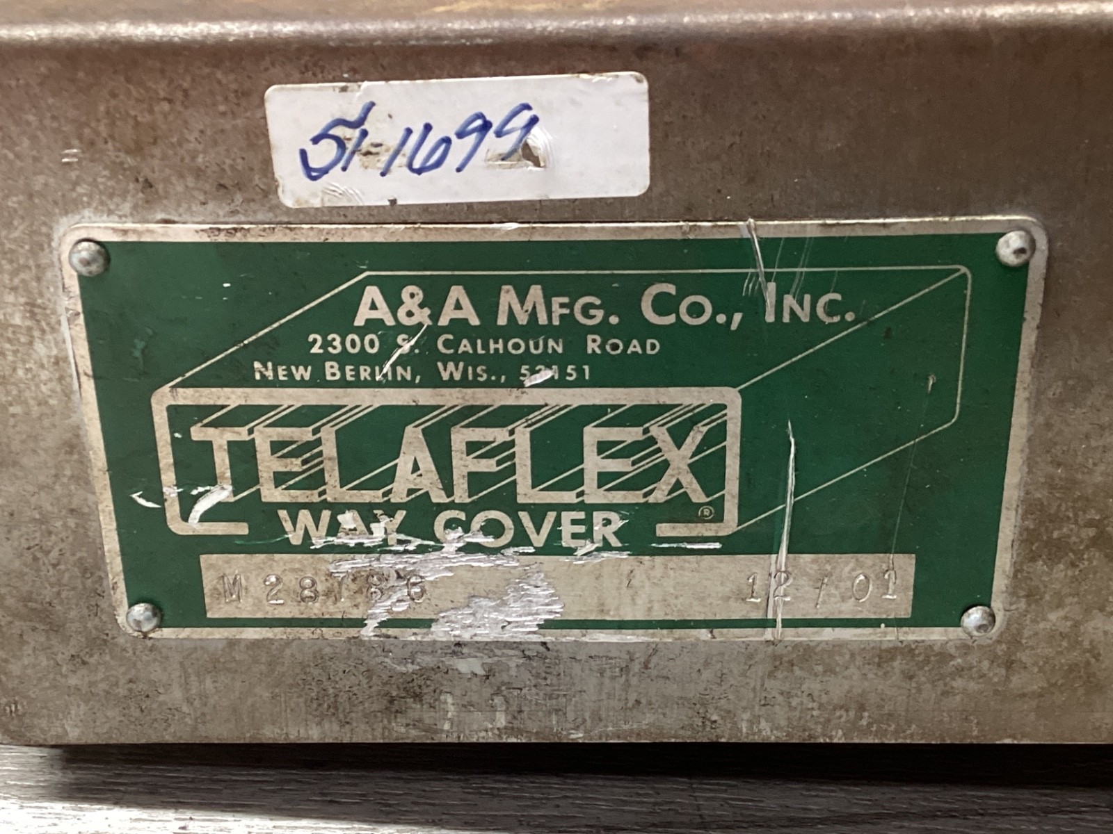 A&A Mfg. TELAFLEX M28786 WAY COVER #114D125PR5*SI