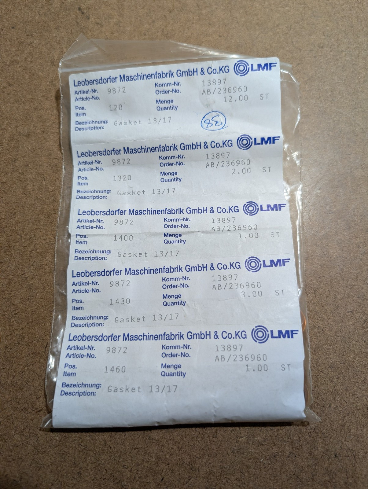 LMF 9872 Copper Gasket 13/17 mm – OEM Crush Washer – New