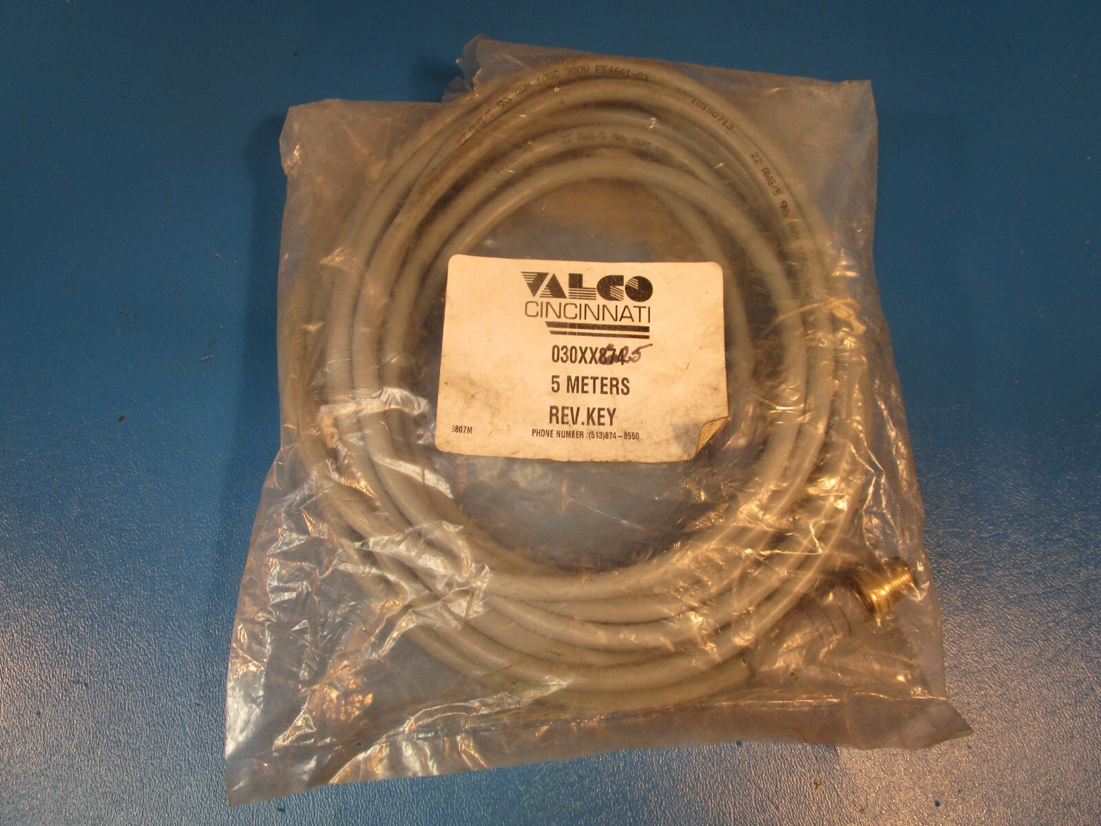 VALCO 030XX874, CORD SET, 5 PIN, MALE/FEMALE, 5 METER