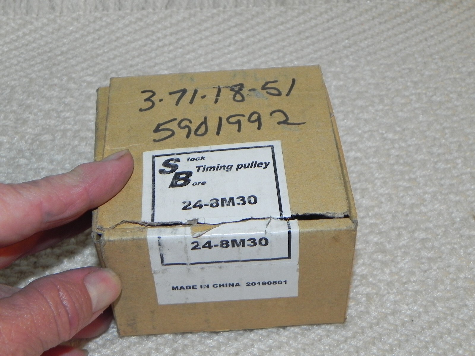 Stock Bore Timing Pulley 24-8M30 Steel MPB Bore = 12m 24 teeth