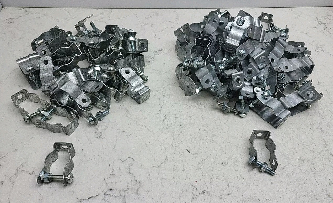 88 Pack Mixed Lot Steel City 6H1-B Conduit Hanger w/ Bolt For 3/4″ Some NOT Galv