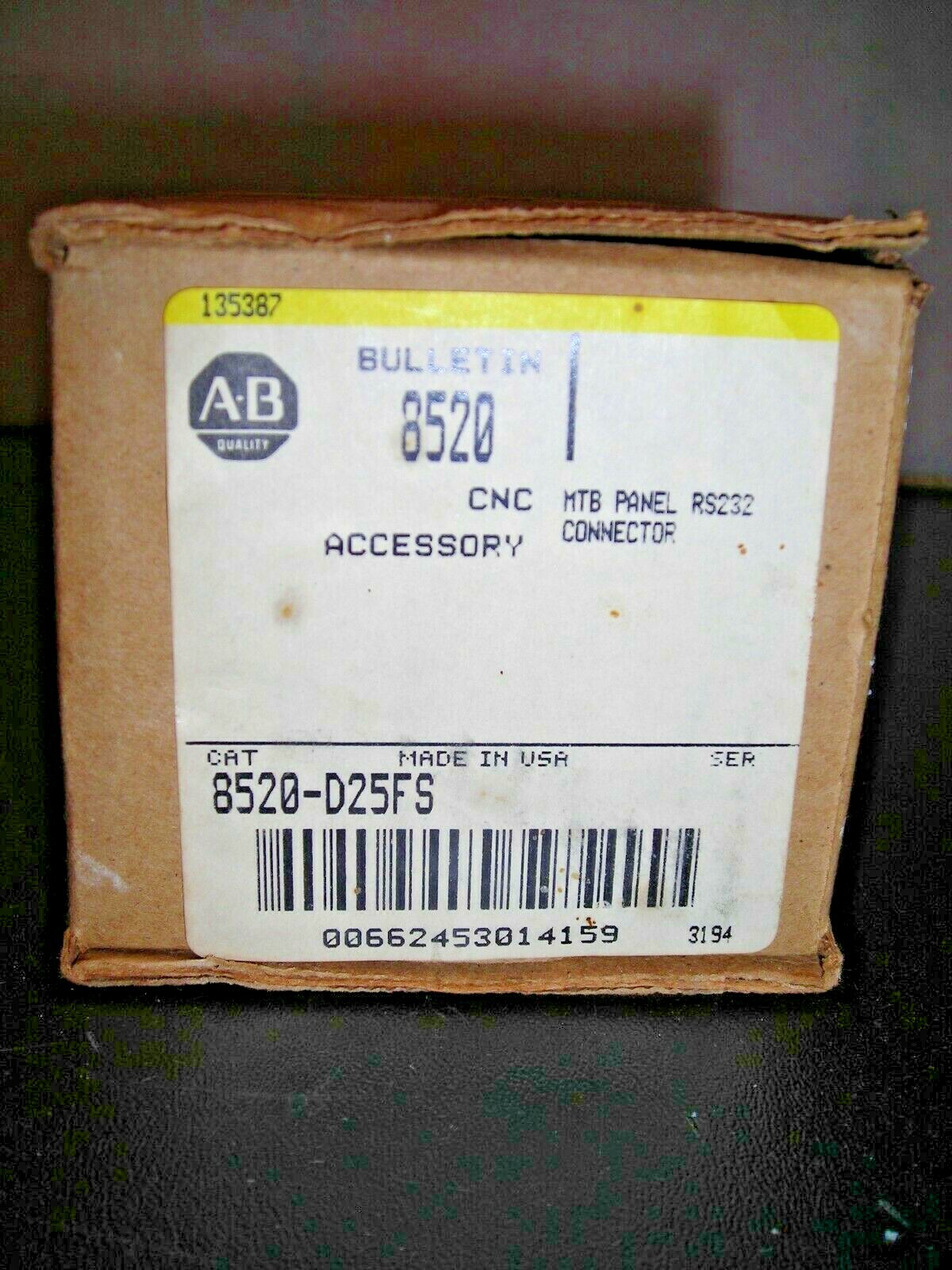 ALLEN BRADLEY 8520-D25FS MTB PANEL CONNECTOR RS 232 NEW NIB