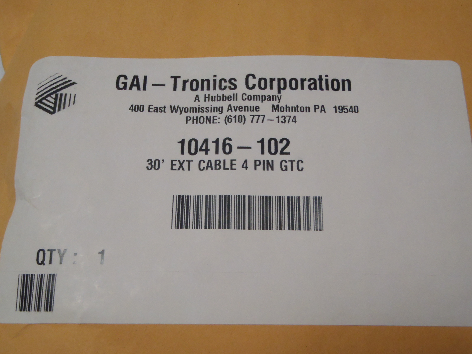 GAI-ELECTRONICS 10416-102 30ft Extension Cable 4-PIN M/F 103 104 105