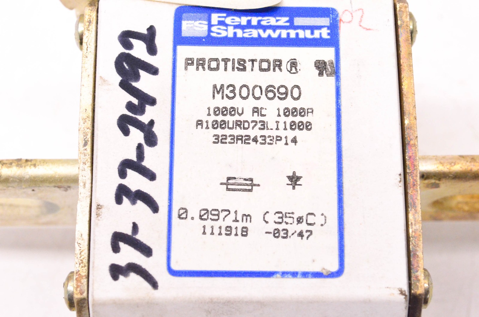 Ferraz Shawmut M300690 1000 Volt Ac 1000 Amp Fuse NOS