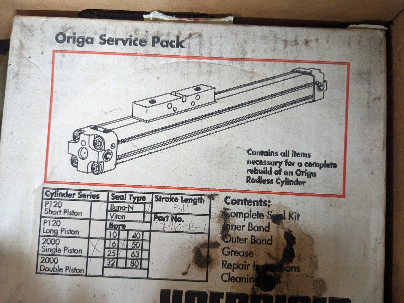 Origa SP16-B-1 cylinder service pack, sealed box.