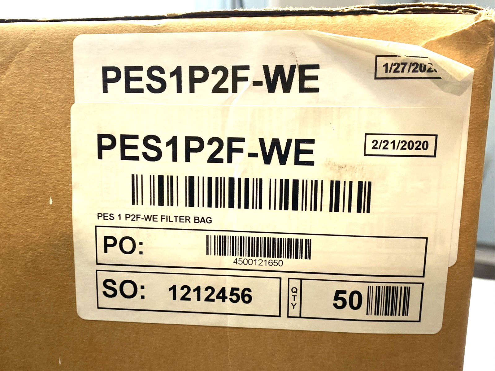 AJR PES1P2F-WE Filter Bag 1 Micron Polyester Size 2 F Flange Welded BOX OF 50