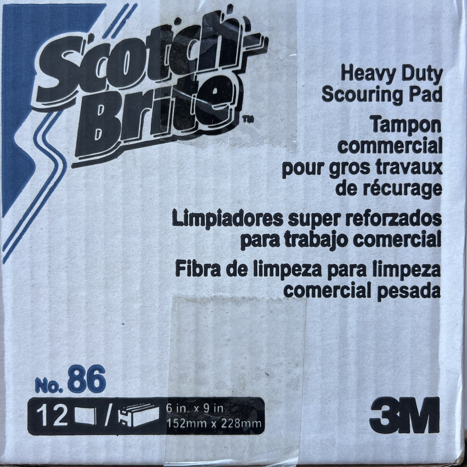 3M Commercial Solutions Scotchbrite Scour Pad 6X9 Synfbr Grn #86, 12 count