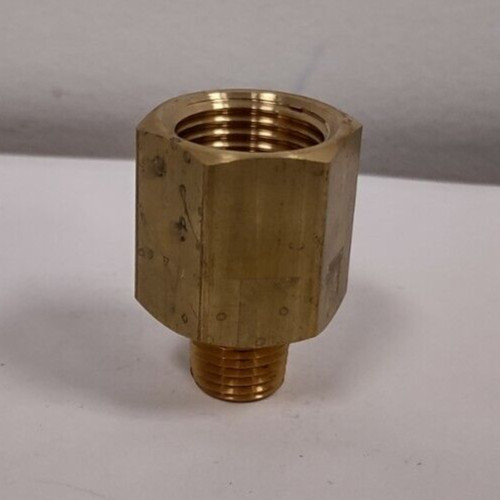 Brass straight adapter 1/2 BSPT female x 1/4 NPT male