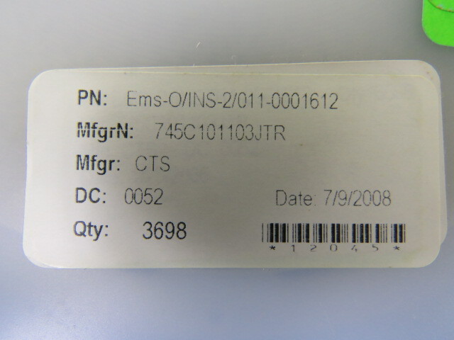 CTS 745C101103JTR Qty of 1000 per Lot 10K 5% 8Res Bussed 10P Concave