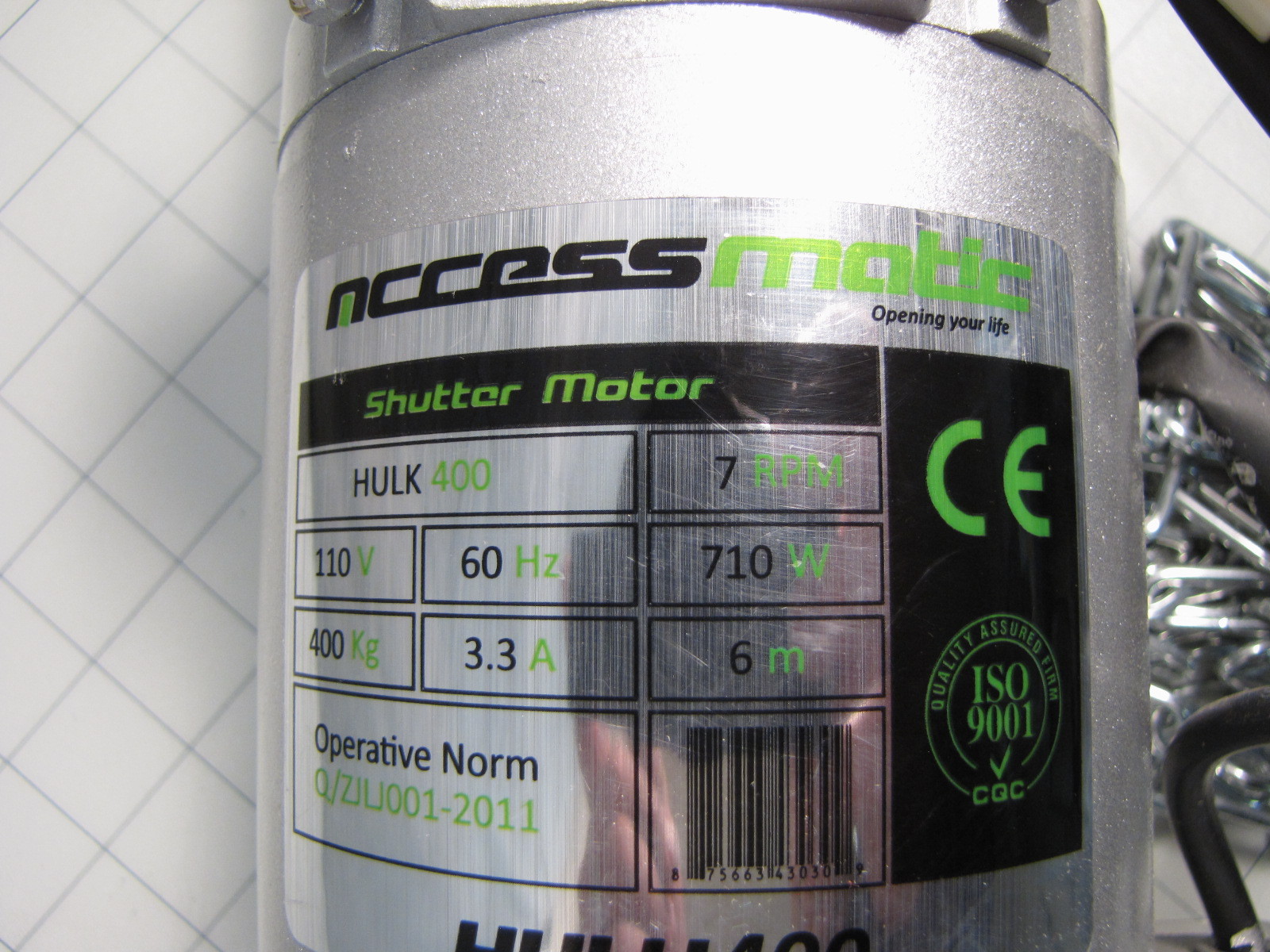 Access Matic Shutter Motor Hulk400 400KG 110V 60Hz 710W NEW – Tested