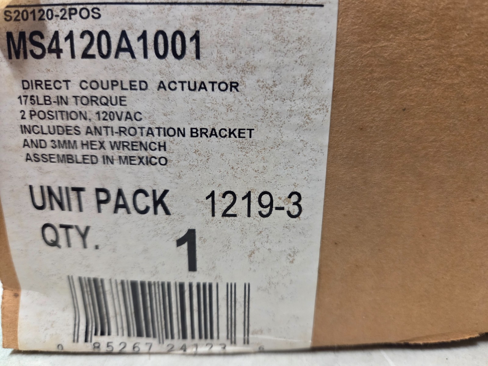 Honeywell MS4120A1001 Direct Coupled Actuator(no packaging)