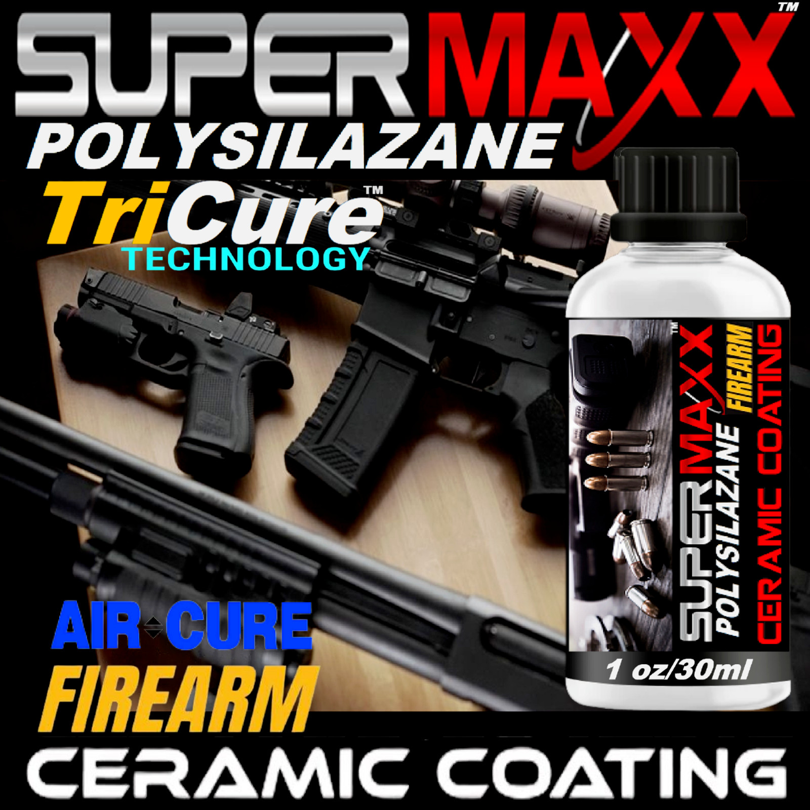 GUN CLEANER CERAMIC COATING TRICURE POLYSILAZANE FIREARM HUNTING PROTECTION