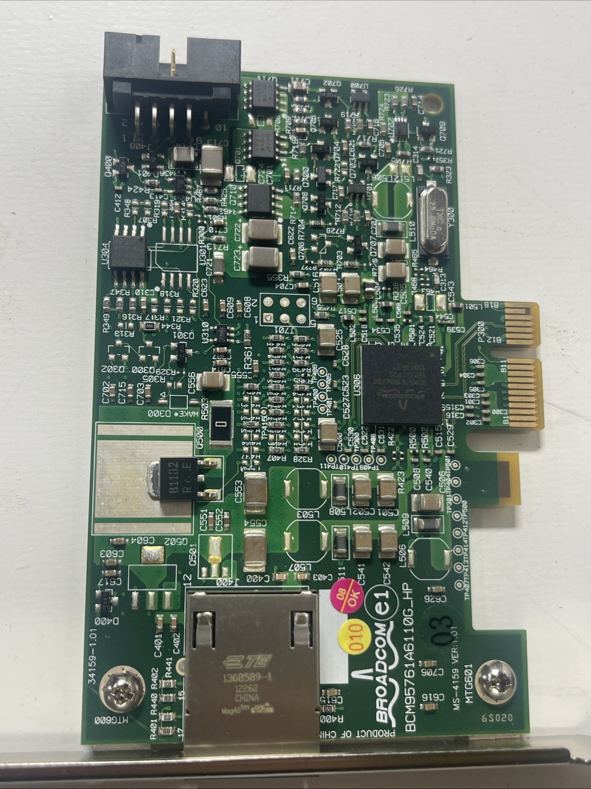 BROADCOM BCM95761A6110G PCIE DUAL-PORT GIGABIT ETHERNET NIC
