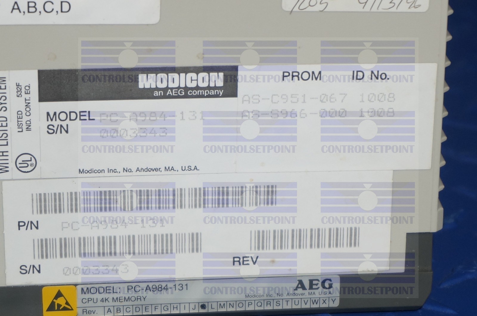 MODICON AEG COMPACT CPU MODEL: PC-A984-131
