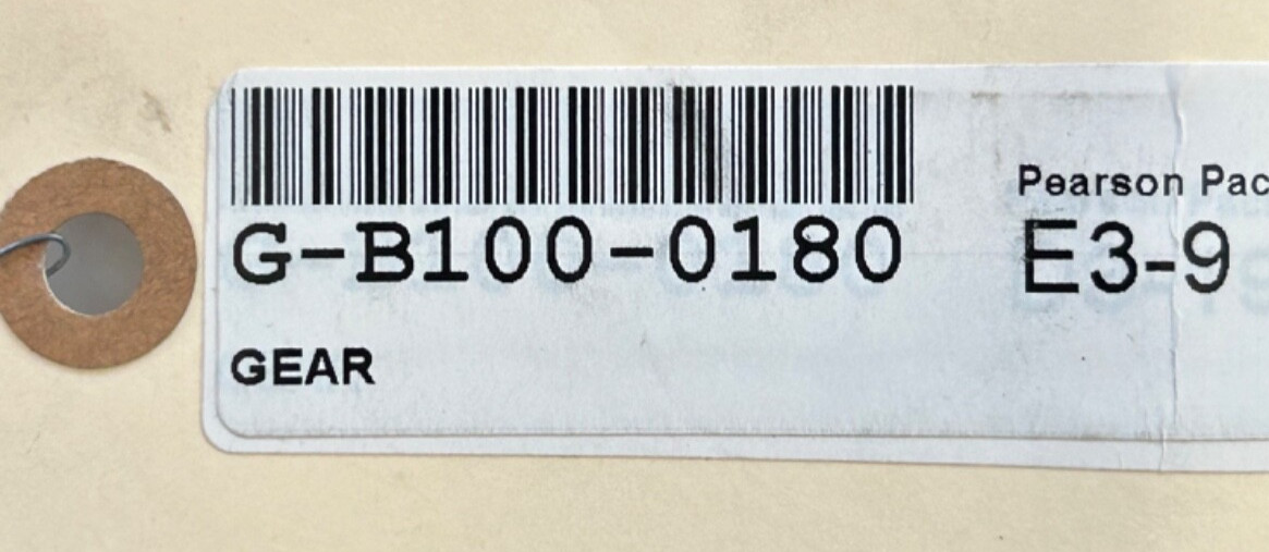 Pearson Packaging Systems Sprocket #G-B100-0180, NEW