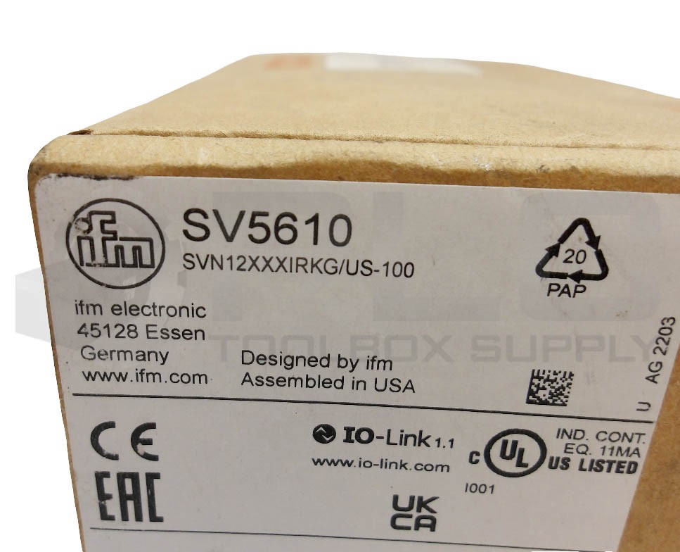 NEW IFM SV5610 VORTEX FLOW METER 0.55-10.55GPM