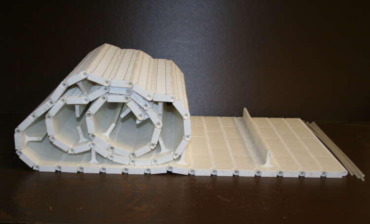 Conveyor belt Series 400 w/flights FlatTop 17.75×96 inches Intralox Unused