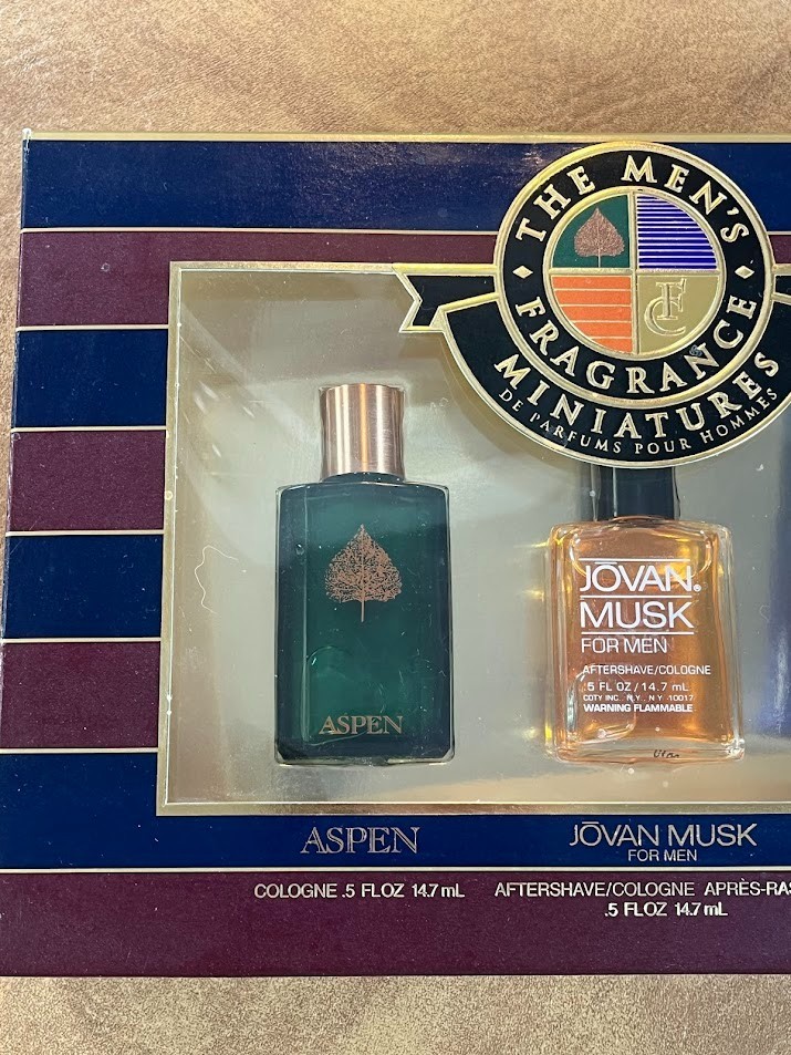 Set Men’s Fragrance Minatures, Aspen, Jovan Musk, Gravity, 3 PCS