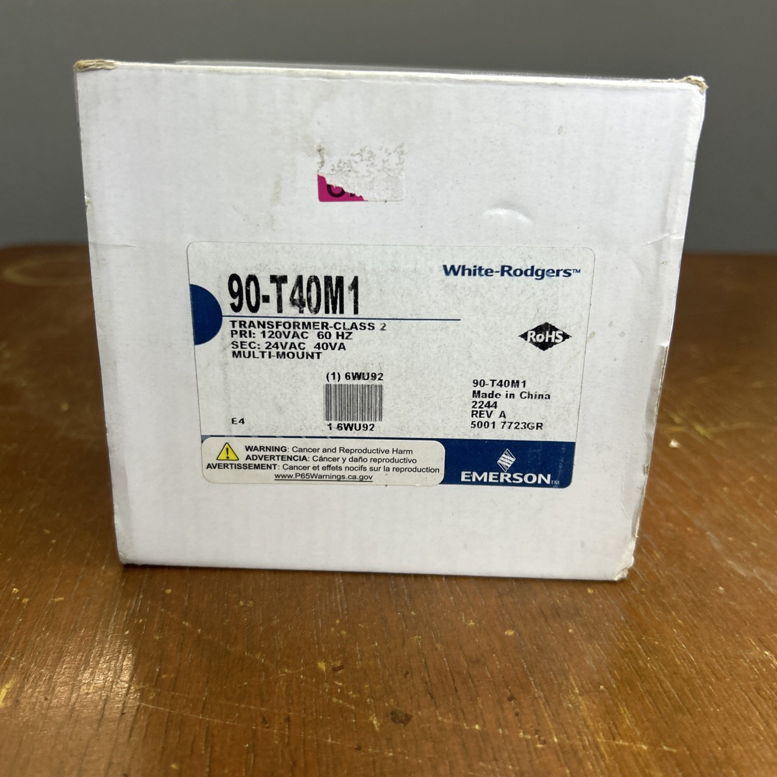 White Rodgers 90-T40M1 Transformer Class 2 120VAC 56/60Hz NIB Z13