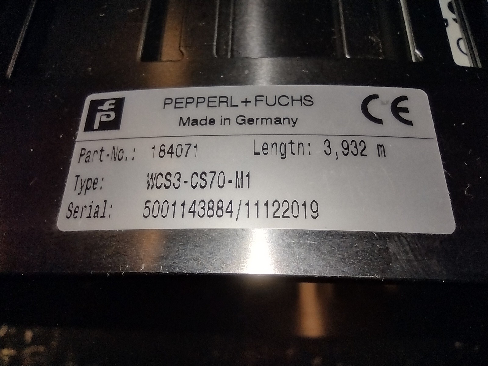 Pepperl+Fuchs 184071 WCS3-CS70-M1 Code Rail, 3.932 Meters