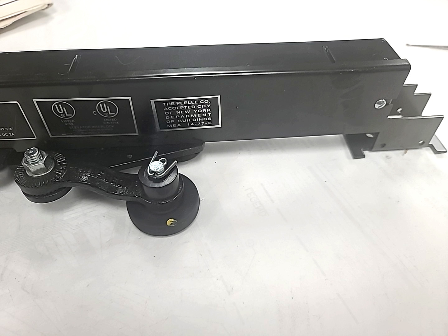 Otis Elevator Interlock Left Hand PN:2360 Peele Company commercial elevator door