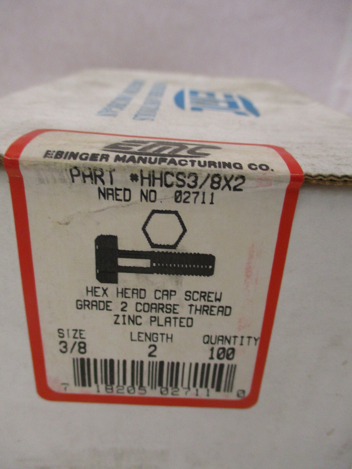 New open-box 3/8 16 x 2″ Bolt EMC HHCS3/8X2 Coarse Thread 100 Pieces A2669DH