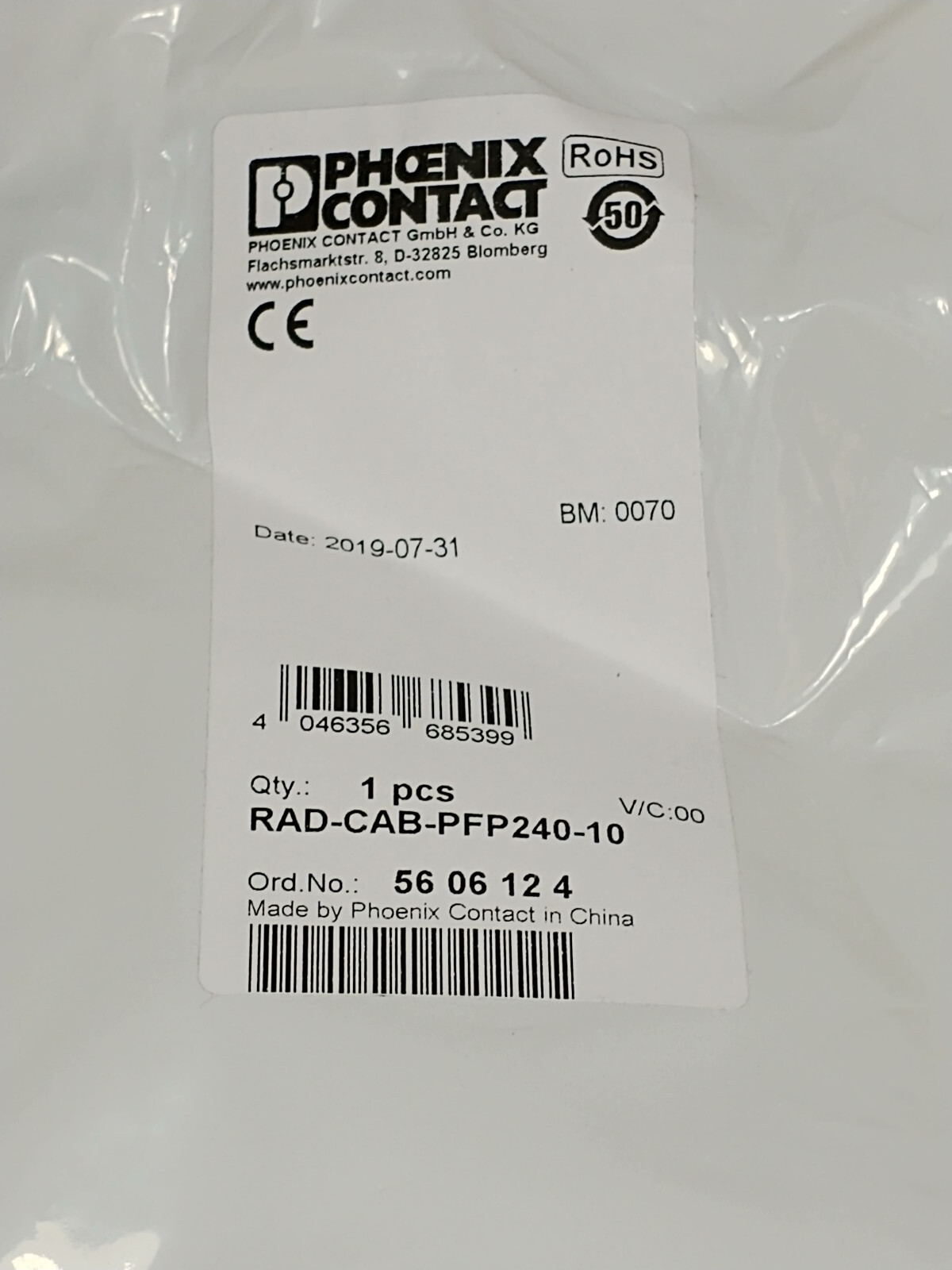 Phoenix Contact RAD-CAB-PFP240-10 Antenna cable – outside diameter: 6 mm (0.2…