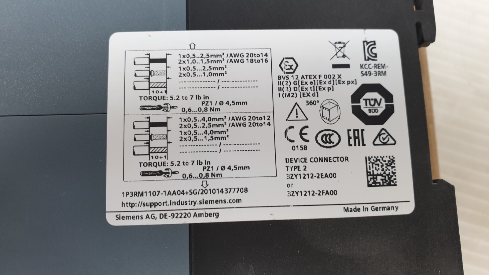 Siemens 3RM1107-1AA04 SIRIUS MOTOR STARTER