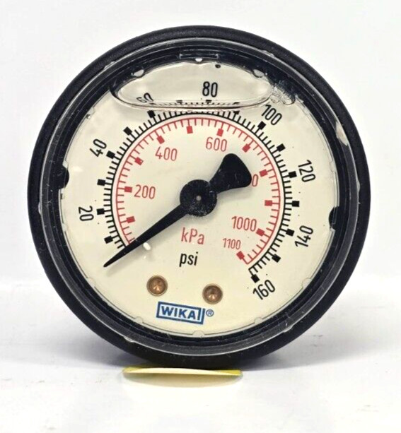 WIKA PRESSURE GAUGE 50448781; 2″ DIAL; 1/4 NPT; GLYCERIN; 0-160PSI; -4° TO 140°F