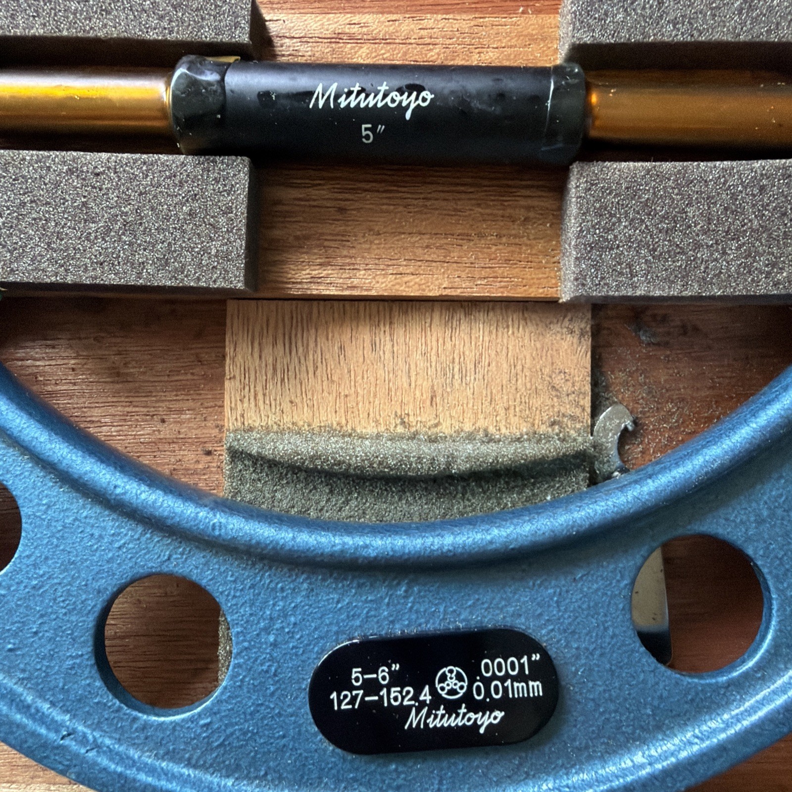 Mitutoyo 5-6” Digit Outside Micrometer 127-152.4mm .0001” w/ Case Vintage Tools