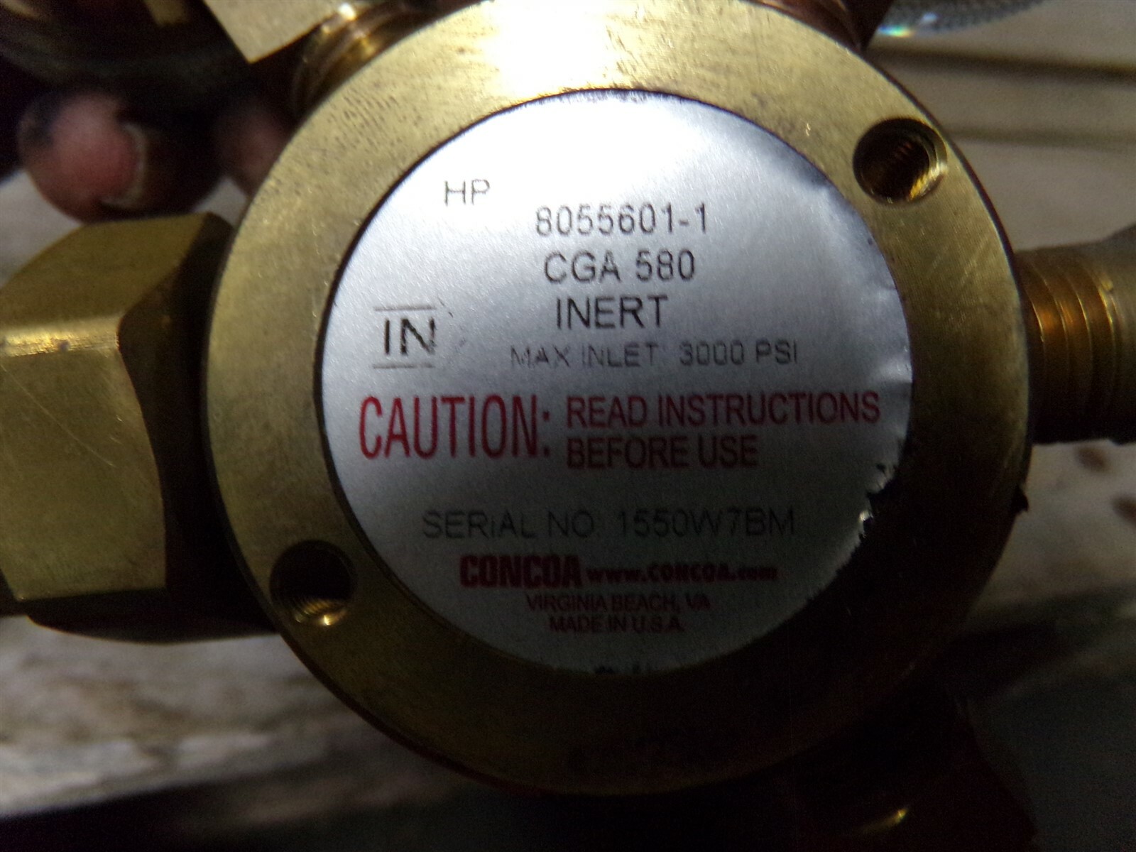 Concoa 8055601-1 Regulator Assembly *FREE SHIPPING*