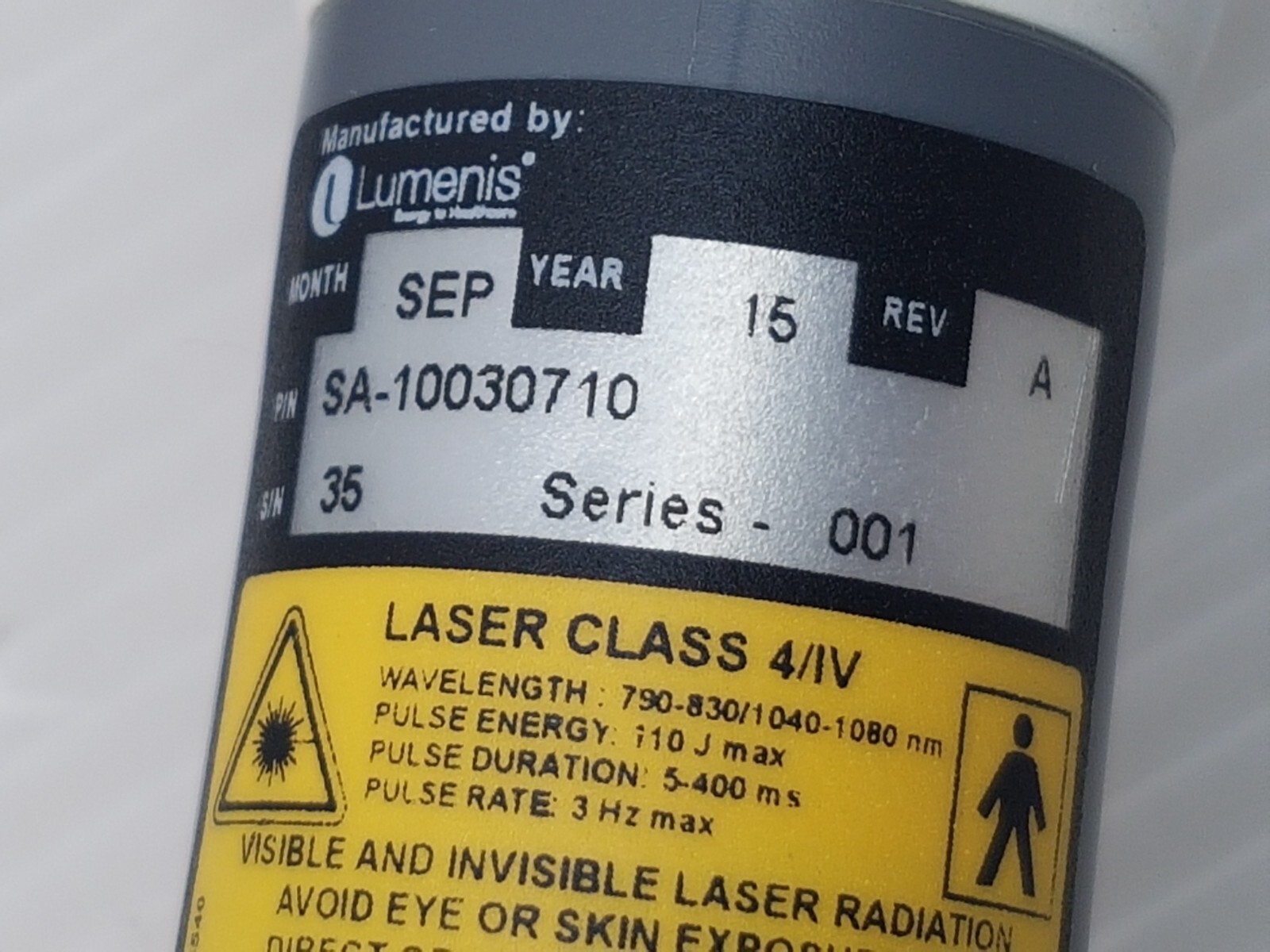 Lumenis LightSheer 1060nm SA-10030710 REV: A HANDPIECE, X2 CHILLTIP 9X9 & 9X27