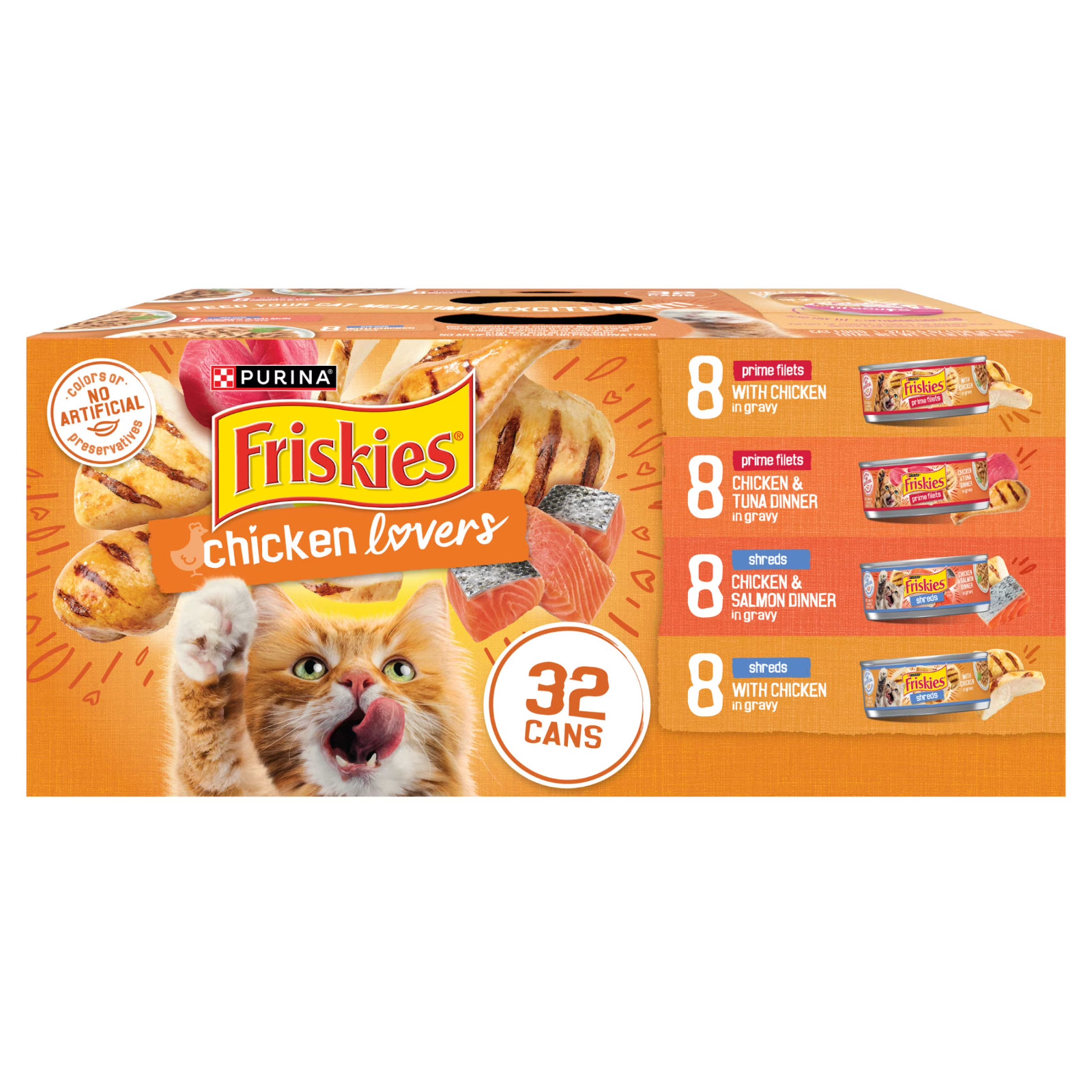 2PACK Purina Friskies Gravy Wet Cat Food Variety Pack, Chicken Lovers Prime,32ct