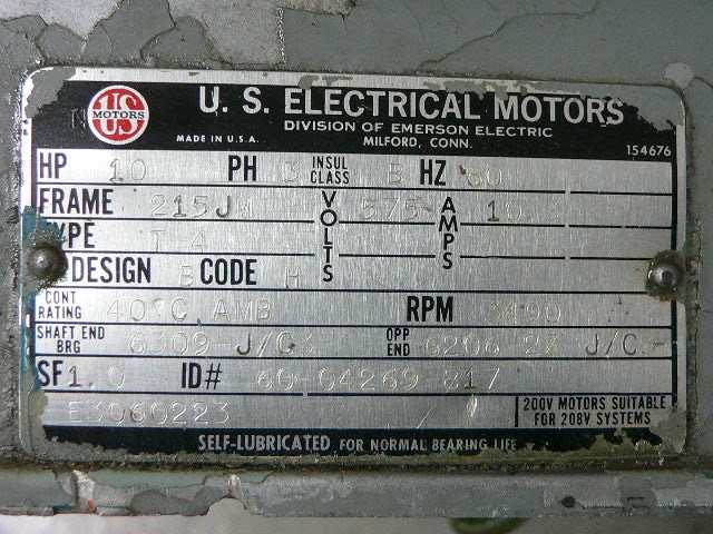 U S Electrical Motors Type T 4 E3060223 Centrifugal Pump
