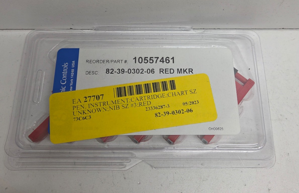 LOT OF 6 NEW IN BOX! GRAPHIC CONTROLS RED CHART PENS 82-39-0302-06 10557461