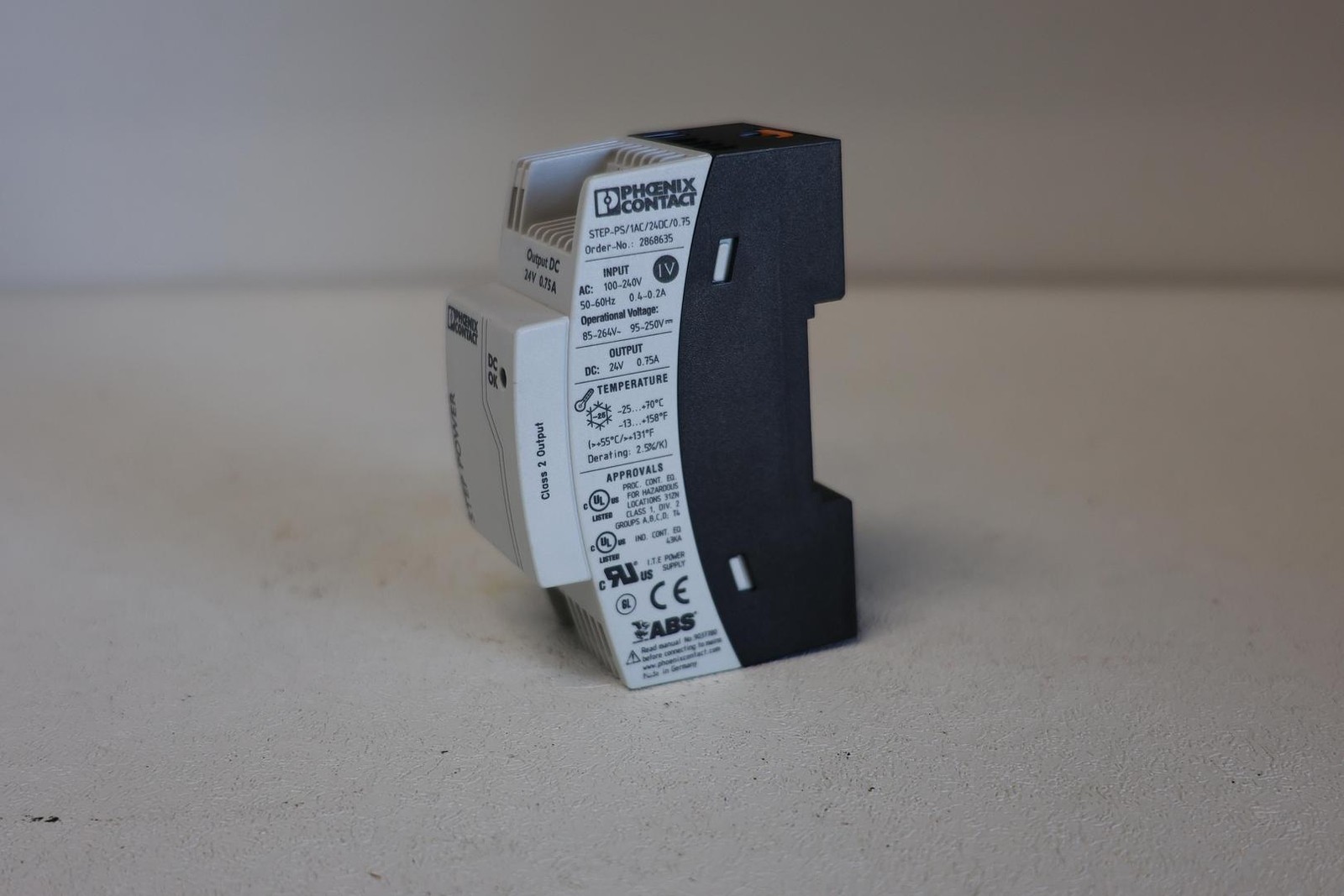 Phoenix Contact STEP Power Supply/ Model: 2868635 (VN) – DIN Rail Mount GHA-181