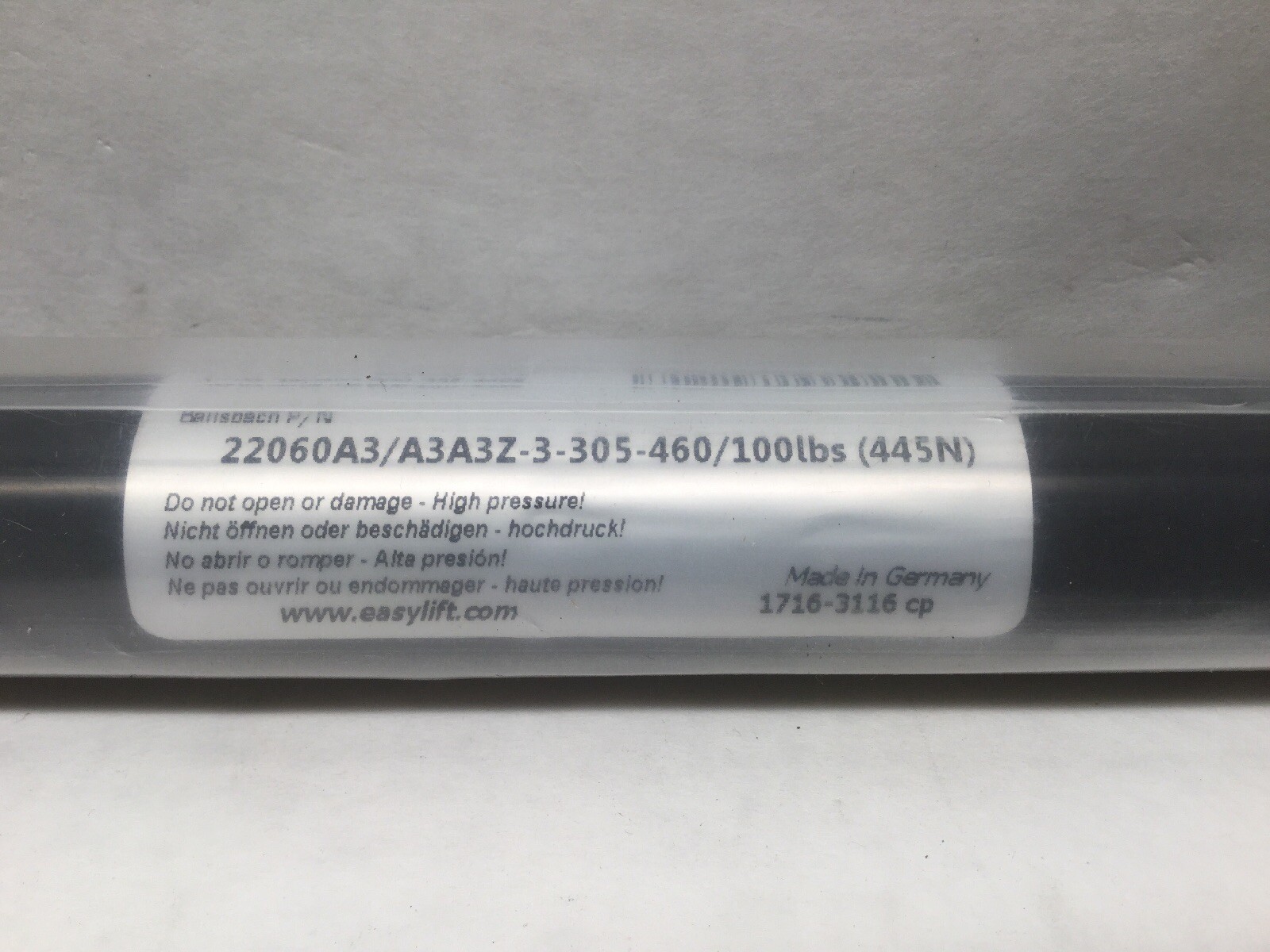BANSBACH EASYLIFT 22060A3 Gas Spring, Traction, Steel, Force 100