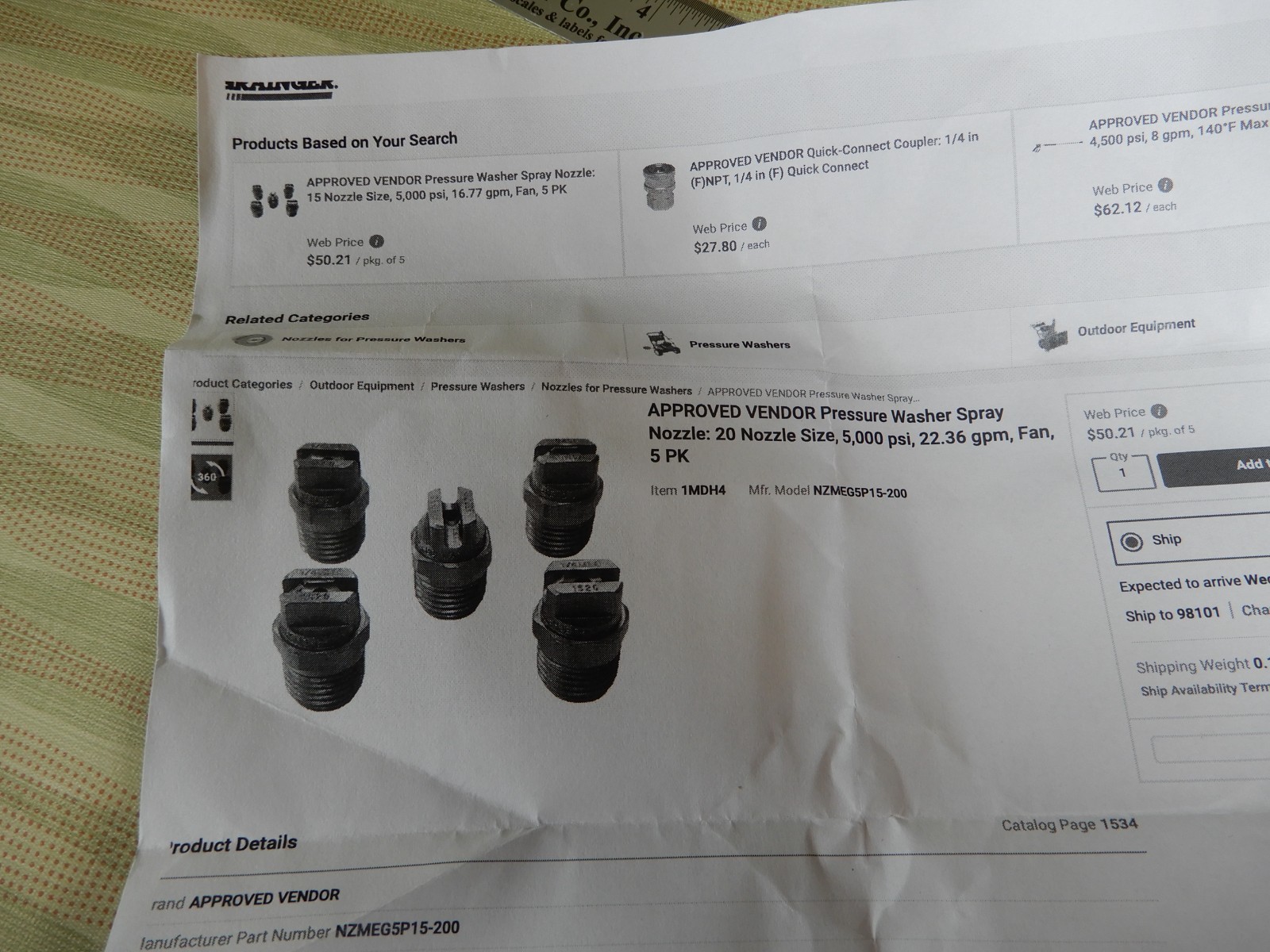 Spraying Systems Veejet Nozzles Qty 10 NOS Stainless Steel H1/4U-SS4015