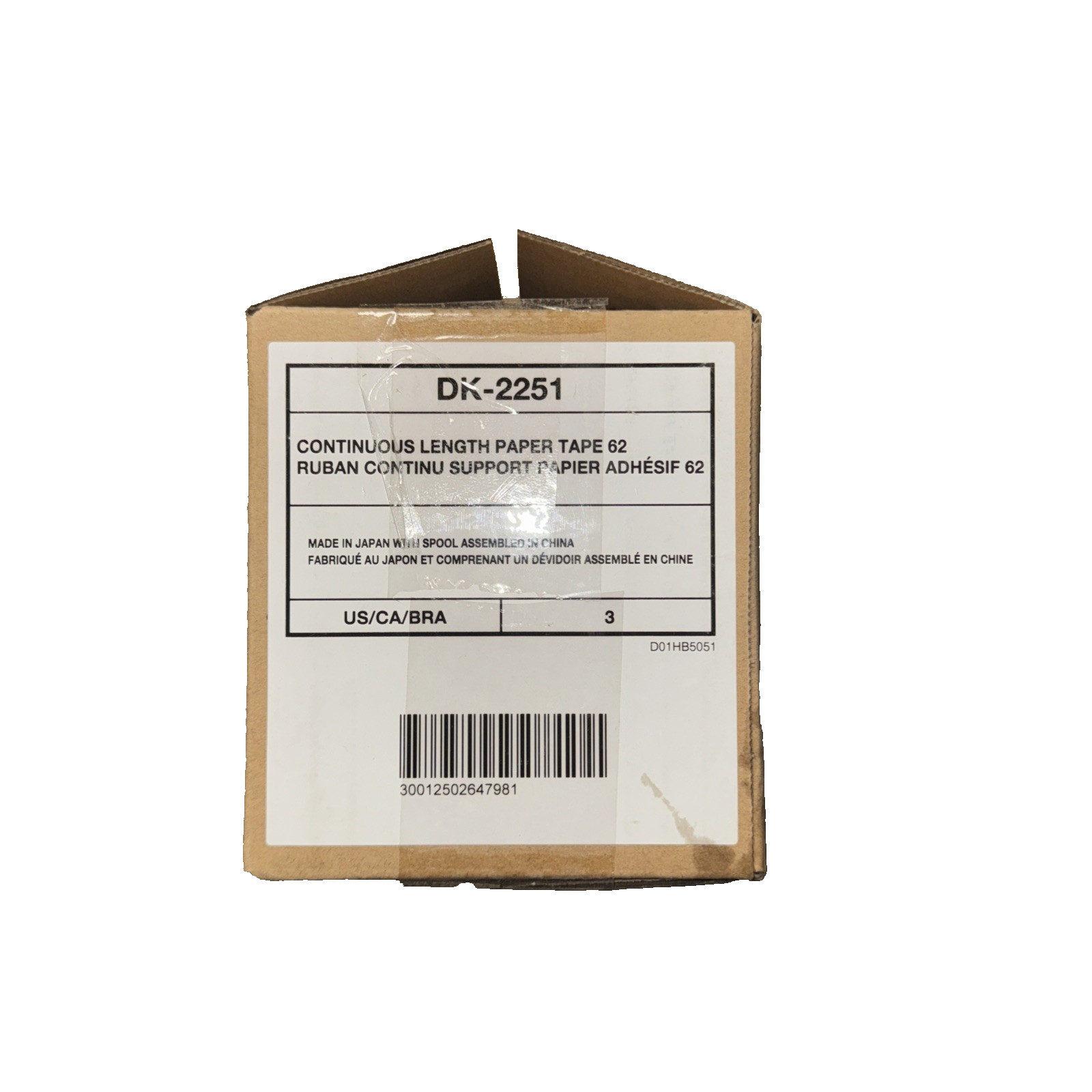 Brother DK2251 Continuous Paper Label Tape, 3 Pack