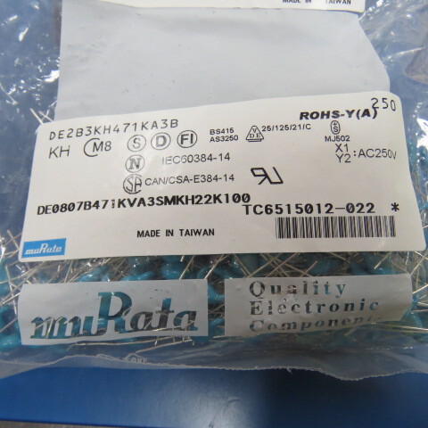 MURATA DE2B3KH471KA3B Qty of 100 per Lot CAPACITOR, CERAMIC, MULTILAYER, B, 0.0