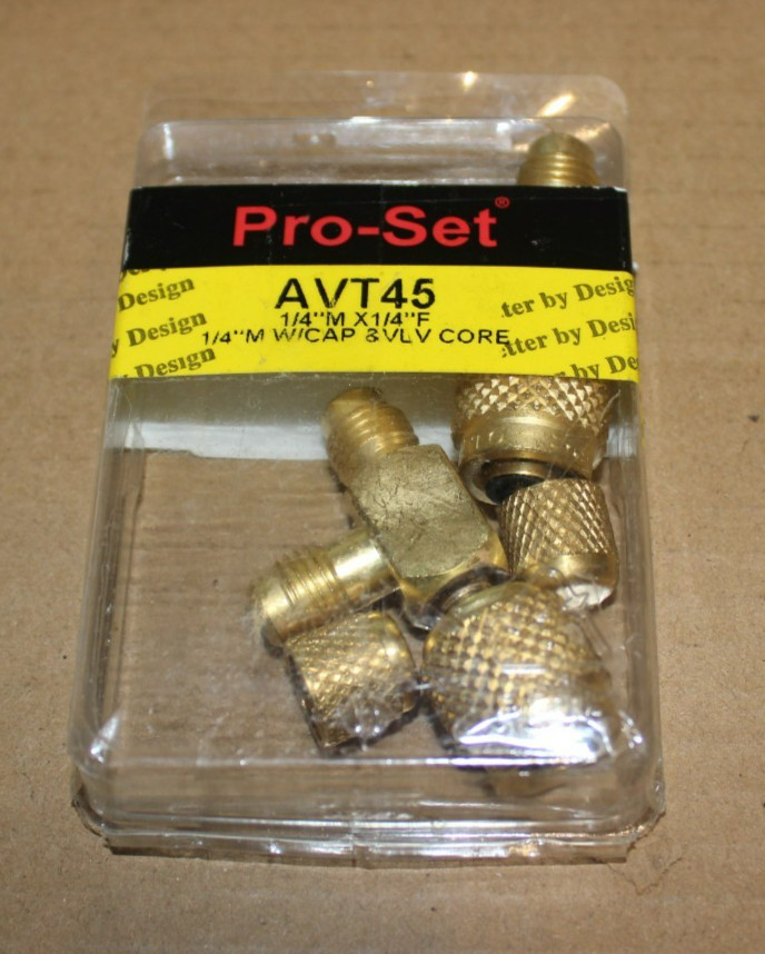 Lot of 3 PRO-SET Access Valve Tee AVT45 1/4″ SAE Female Knurl SAE Male New!