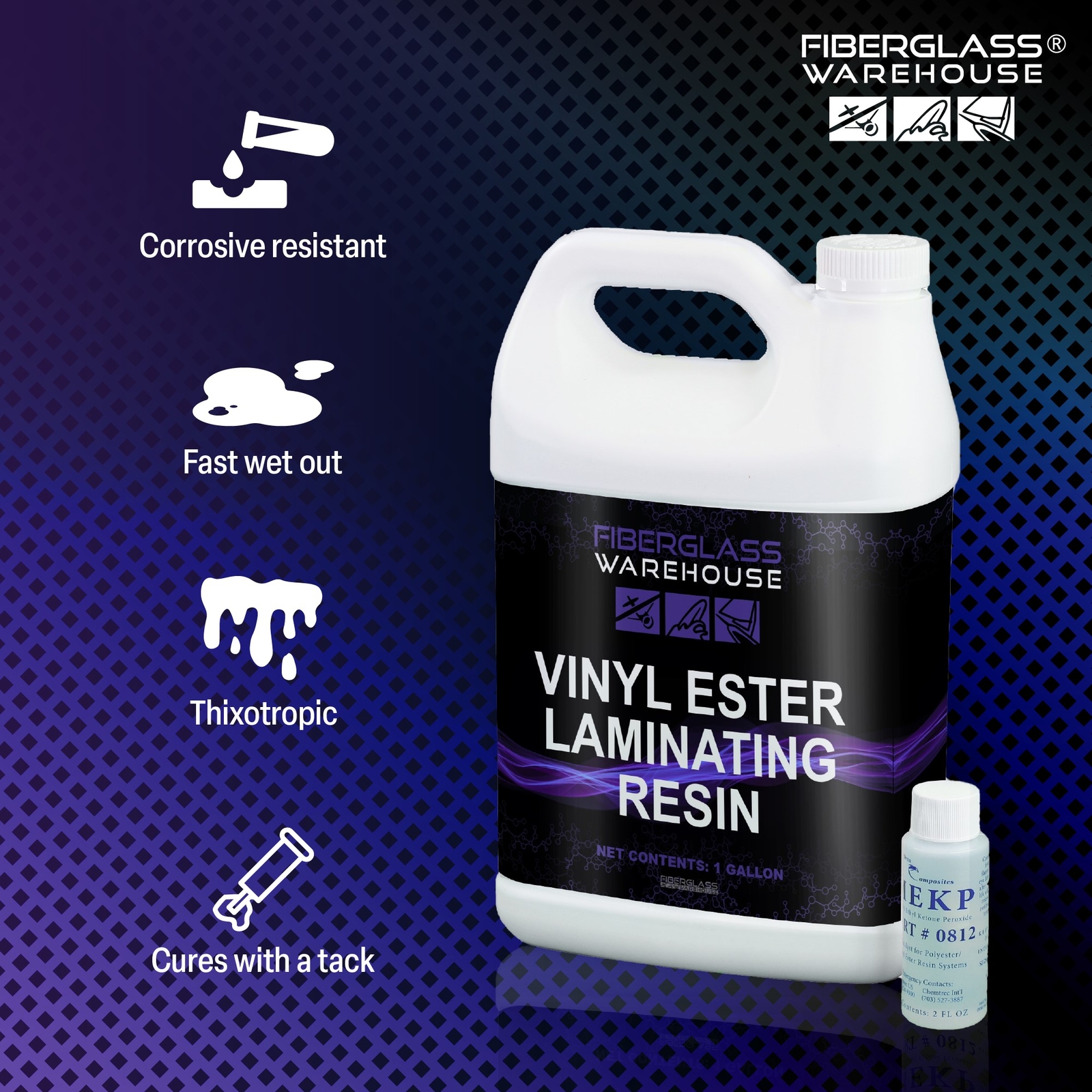 Vinyl Ester Resin- 4 Gallon Kit with MEKP Catalyst