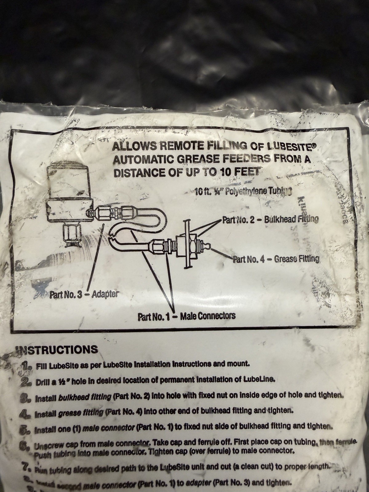 New LubeLine Model 900 Remote Grease Feeding Kit/ 10’ X 1/4” Line- FREE SHIPPING