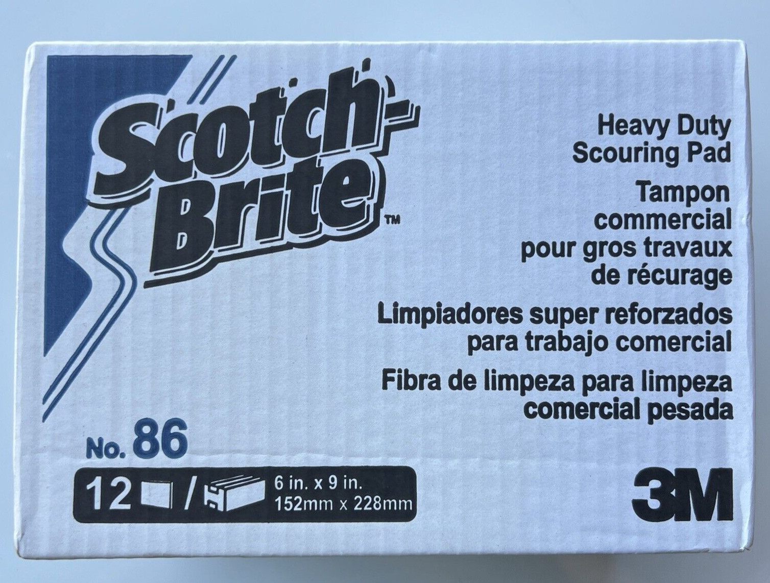 3M Commercial Solutions Scotchbrite Scour Pad 6X9 Synfbr Grn #86, 12 count