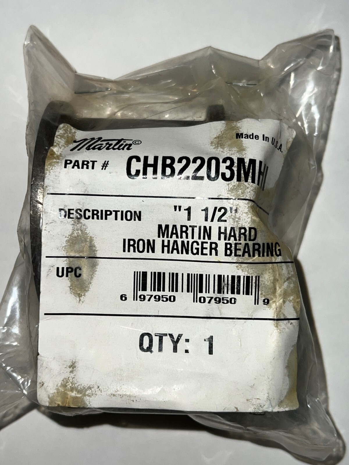 MARTIN HANGER BEARING CHB2203MHI 1-1/2″ SIZE IRON MATERIAL 2-1/2″ OD