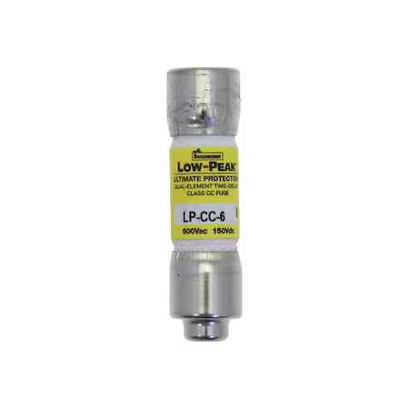 Eaton Bussmann Lp-Cc-6 Cc Class, Time-Delay, 6A, 600V Ac, Non-Indicating