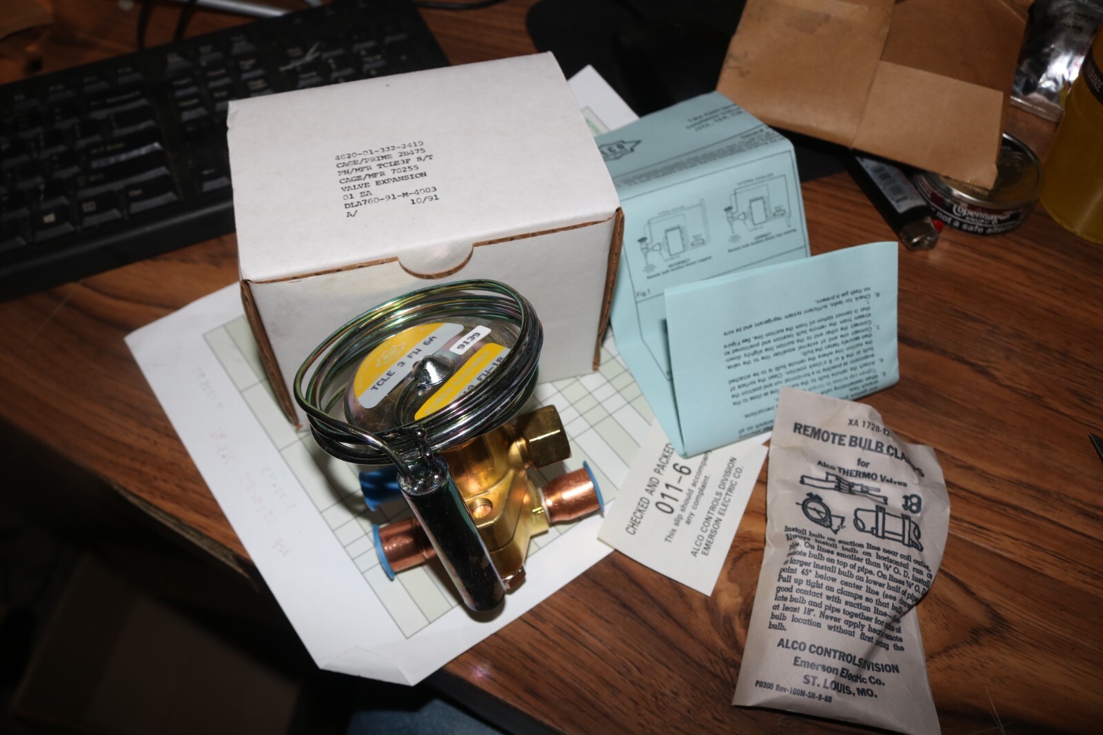 NOS ALCO TCLE 3 HW expansion valve – 10 to 50 F 3 ton 5 ft tube refrigeration