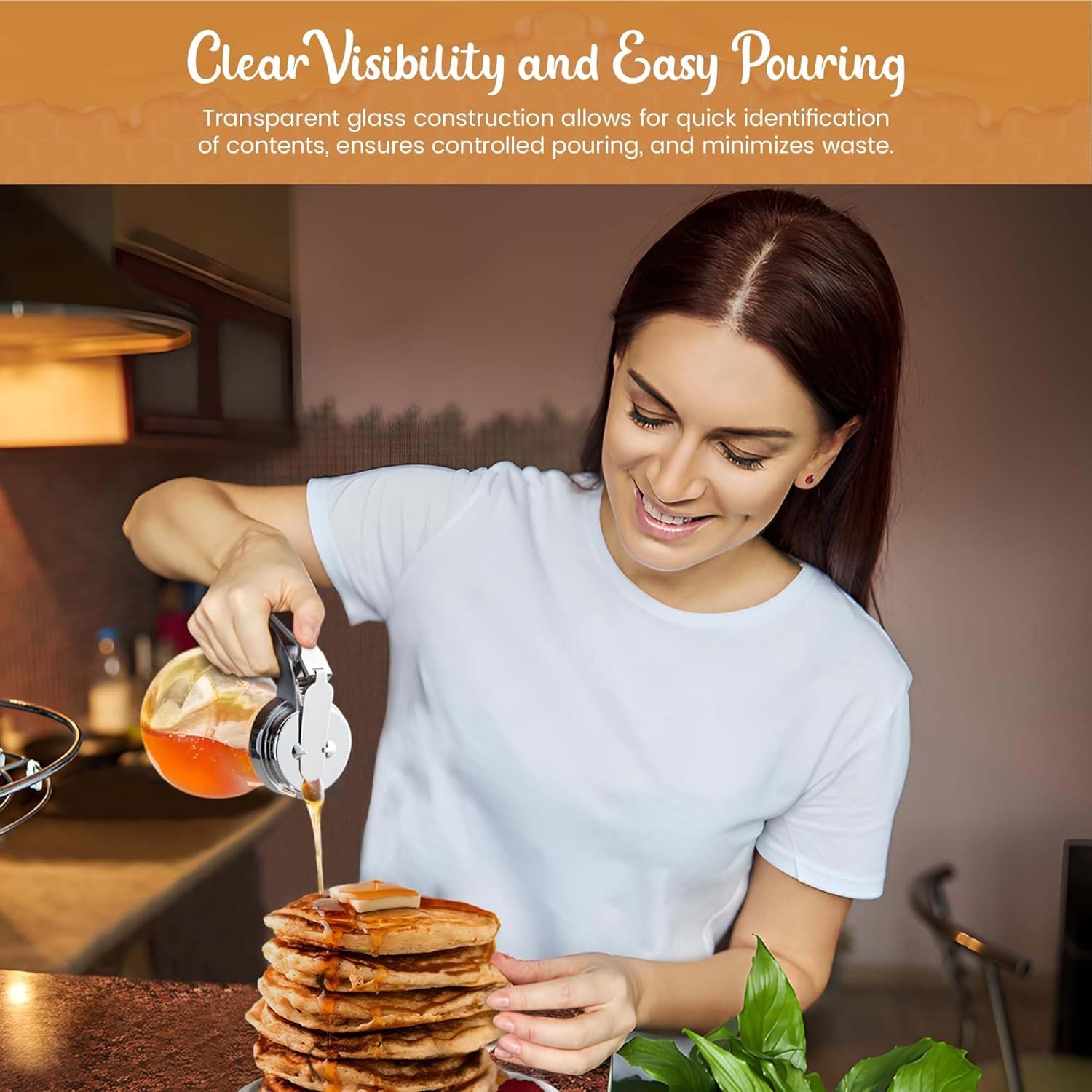 OCS Parts 12-Pack 5.75″ 14 Ounce Glass Syrup Dispensers with Dispensing Lever